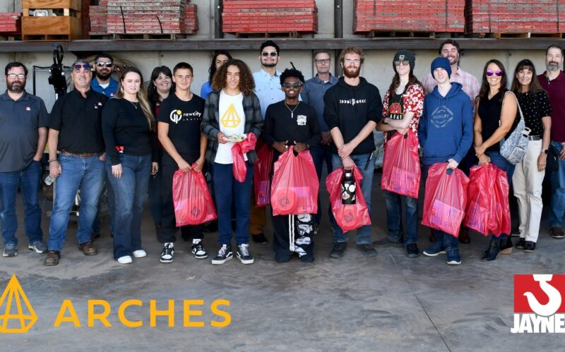 Students from Arches learning about various career paths in commercial construction during an educational tour of Jaynes corporate headquarters in Albuquerque New Mexico.